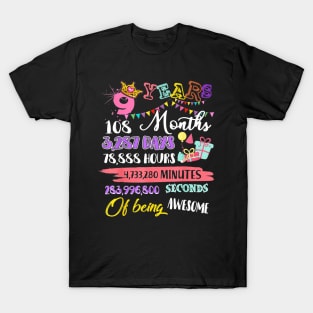 Teacher 9th Birthday For Girls 9 Years Old Being T-Shirt